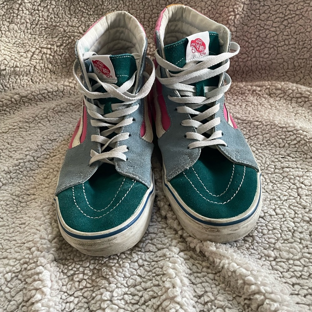 Colorful High-Top Vans Sneakers mens Size 10 - Picture 2 of 6